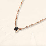 collier diamant noir et or rose