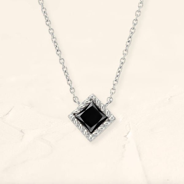 Indrani black diamond and white gold necklace