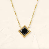 Collier diamant noir or jaune Indrani