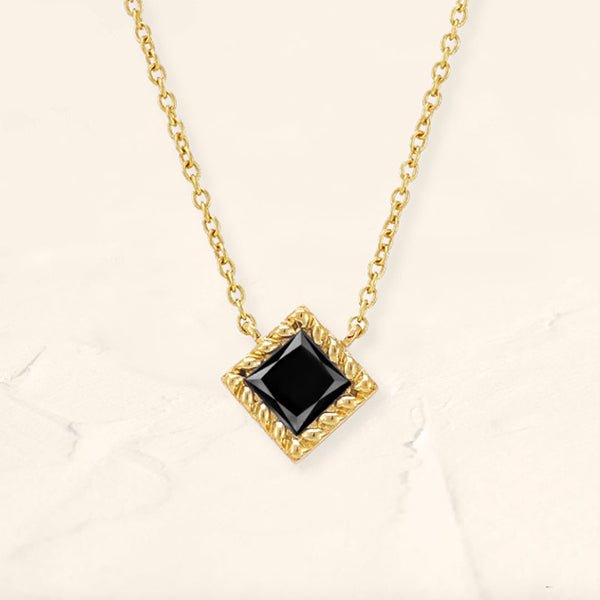 Collier diamant noir or jaune Indrani