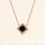 Collier diamant noir or rose Indrani