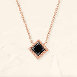 Black diamond necklace rose gold Indrani