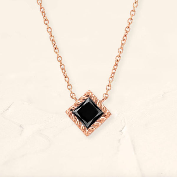 Black diamond necklace rose gold Indrani