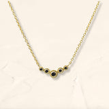 Fine black diamond river necklace in vermeil