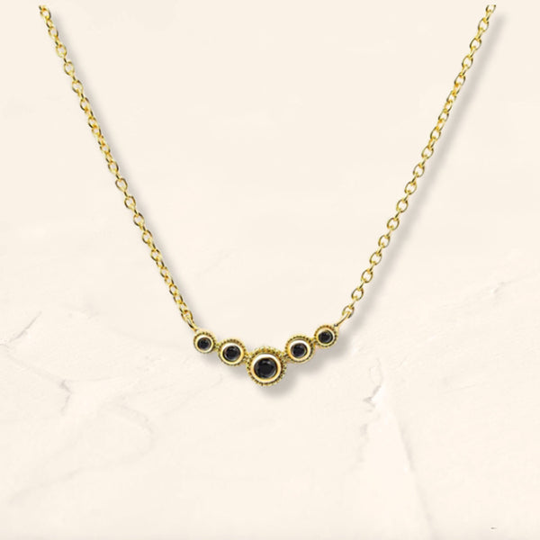 Fine black diamond river necklace in vermeil