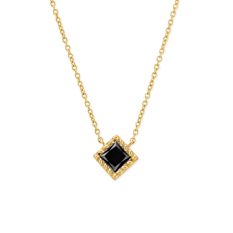 Indrani black diamond and yellow gold necklace