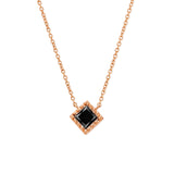 Black diamond necklace rose gold Indrani
