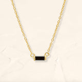 Shanti black diamond baguette necklace