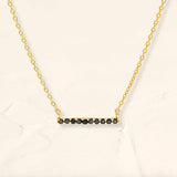 Ujala black diamond bar necklace in yellow gold