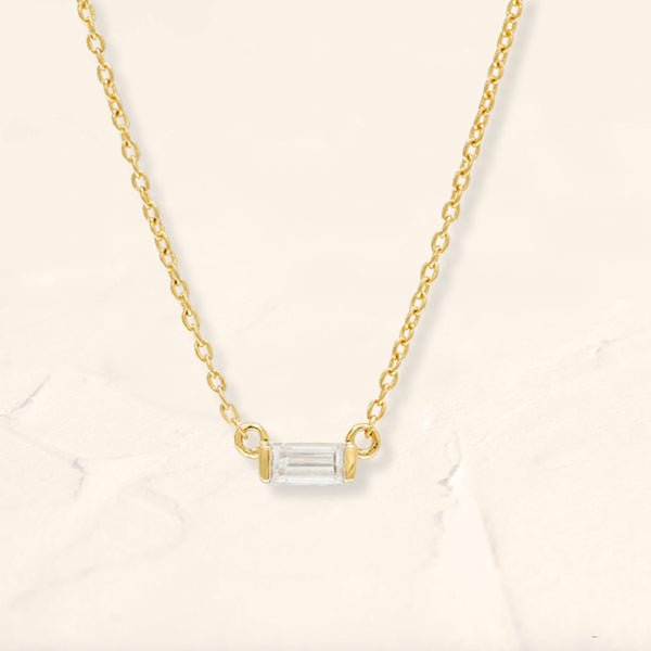 Collier baguette Shanti diamant en or jaune