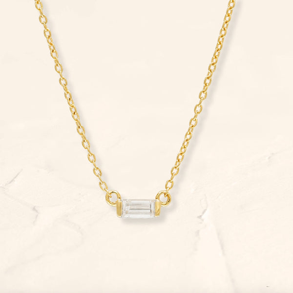 Collier baguette Shanti diamant en or jaune