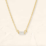 Shanti diamond baguette necklace in yellow gold