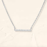 collier longue barre diamant en or blanc