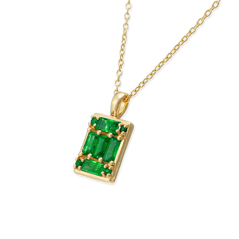 geometrical emerald necklace Atma