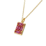 geometrical necklace ruby yellow gold