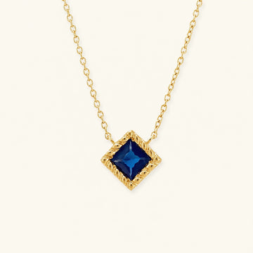 Collier Saphir taille princesse en or jaune - Indrani