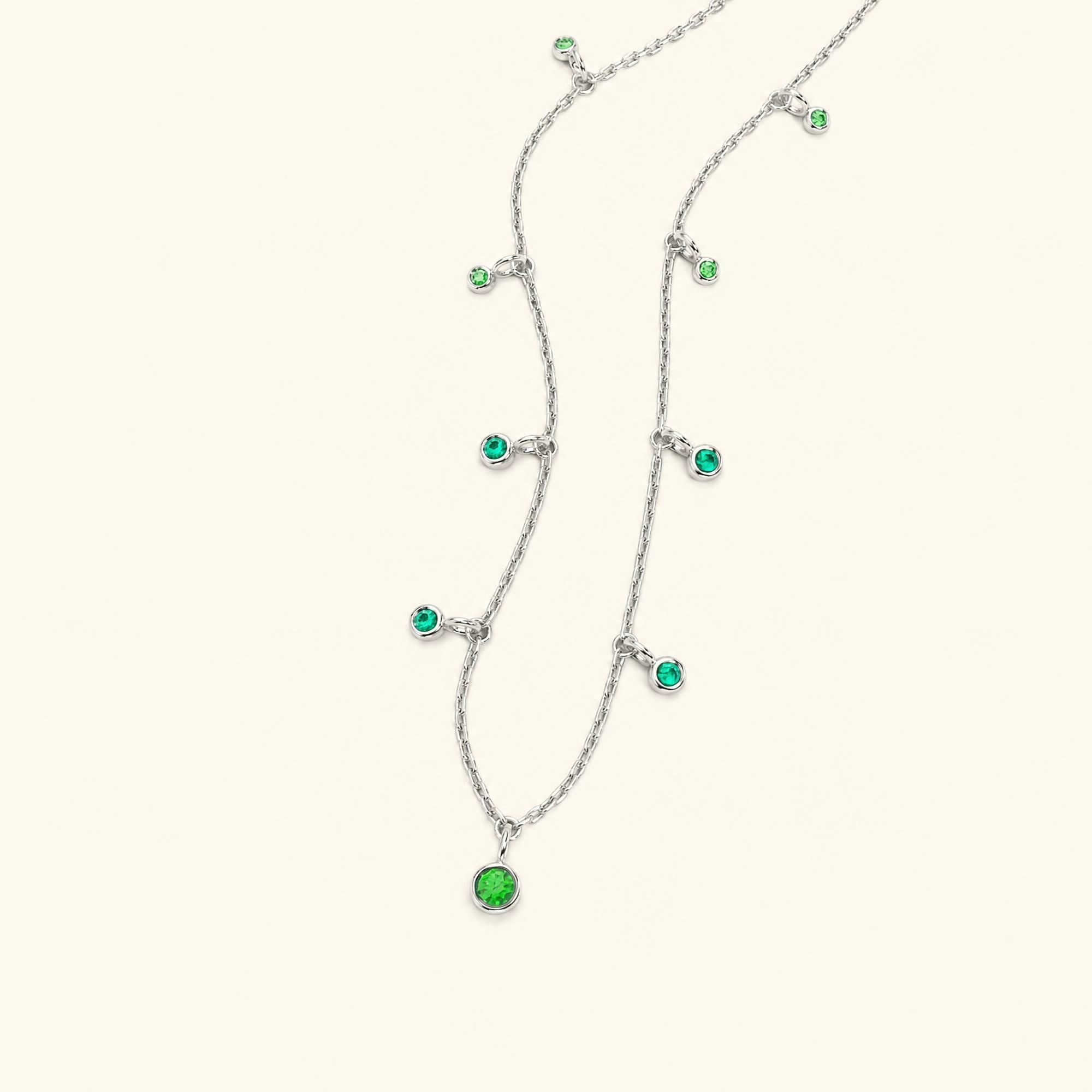 collier megha or blanc emeraude
