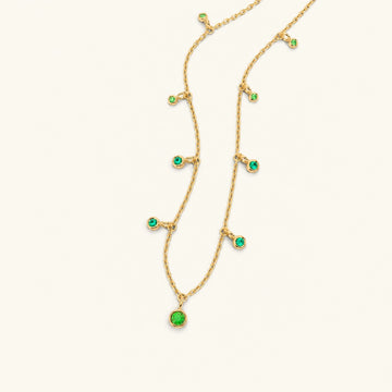 collier megha or jaune emeraude