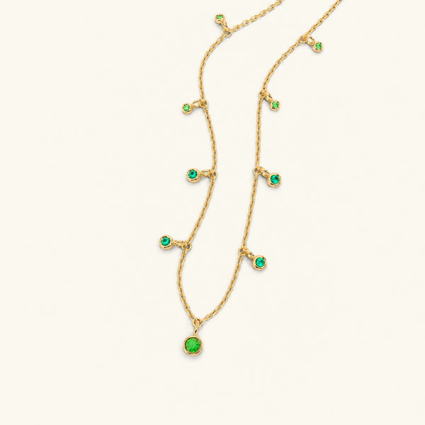 collier megha or jaune emeraude