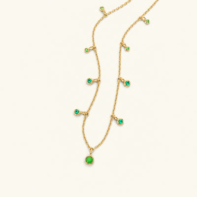 collier megha or jaune emeraude