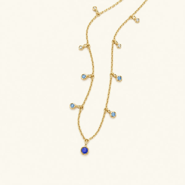collier megha or jaune saphir