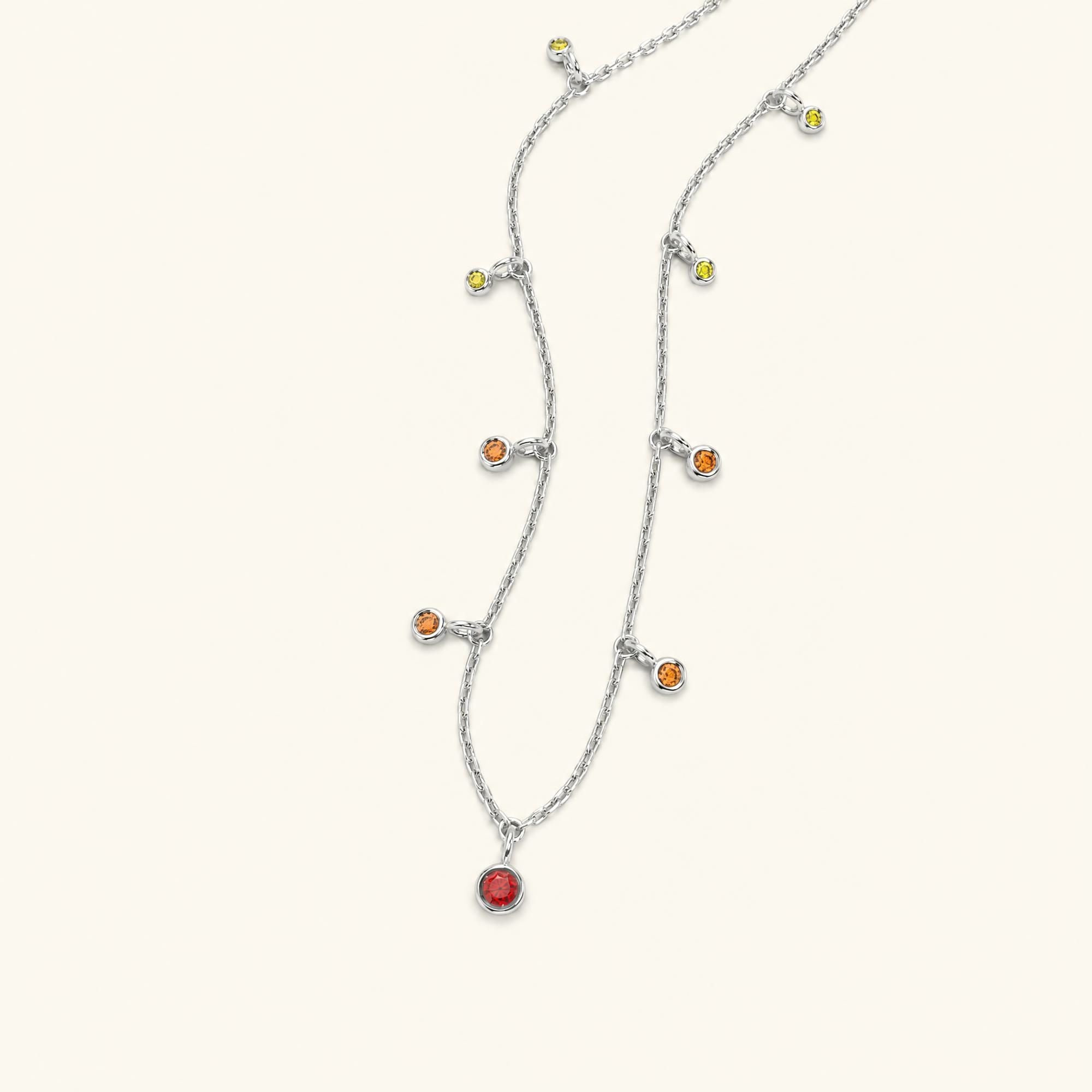collier or blanc saphir orange megha