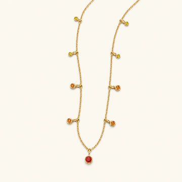 collier or jaune megha saphir orange