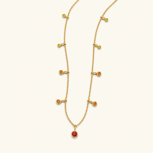 collier or jaune megha saphir orange
