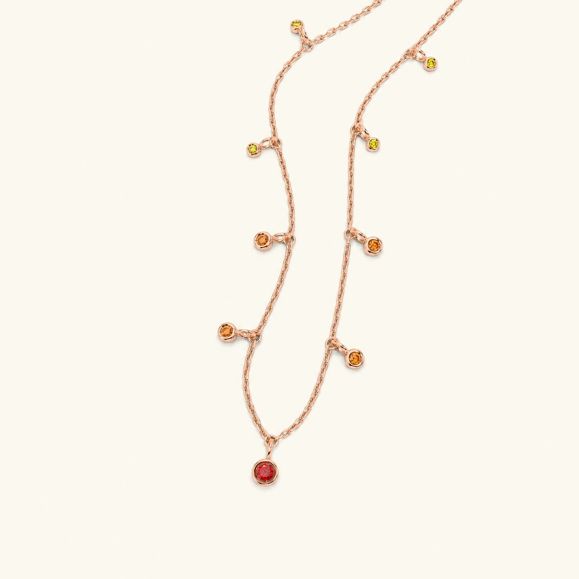collier or rose saphir orange megha