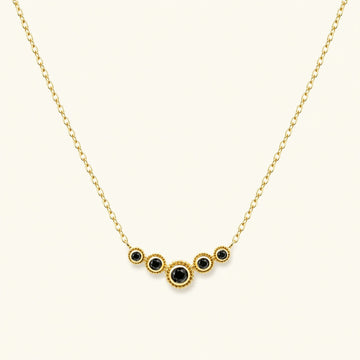 Collier fin rivière de diamant noir en vermeil