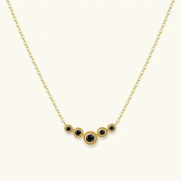 Collier fin rivière de diamant noir en vermeil