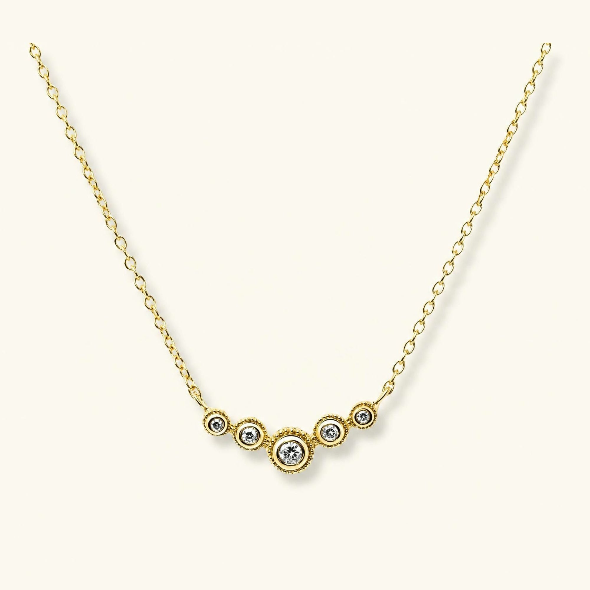 Collier diamant fin rivière de diamant en or jaune