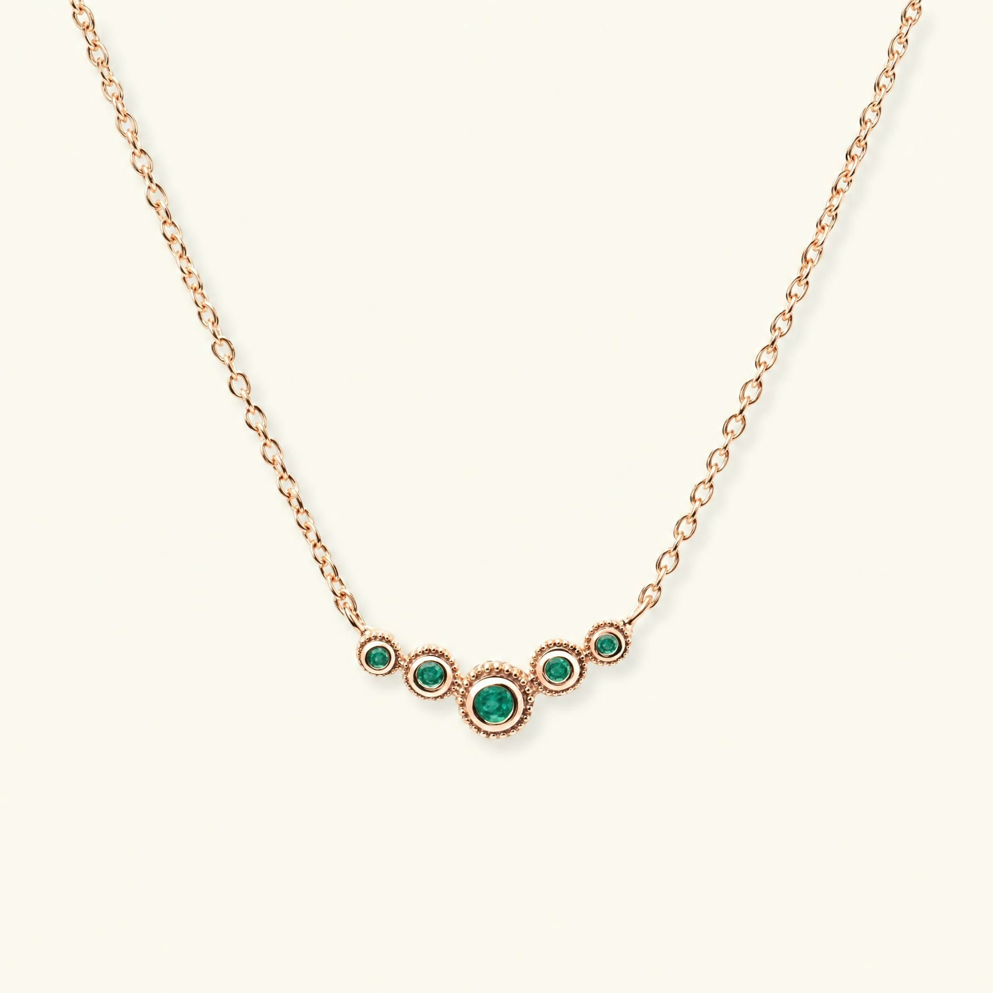 collier nadi or rose emeraude pour femme