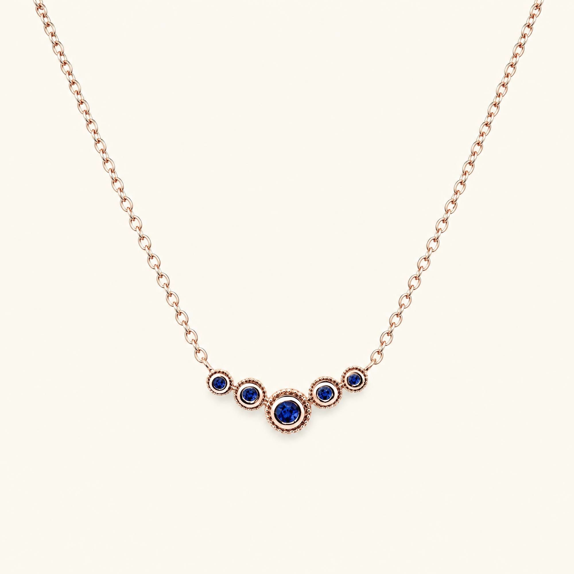 collier nadi or rose saphir femme