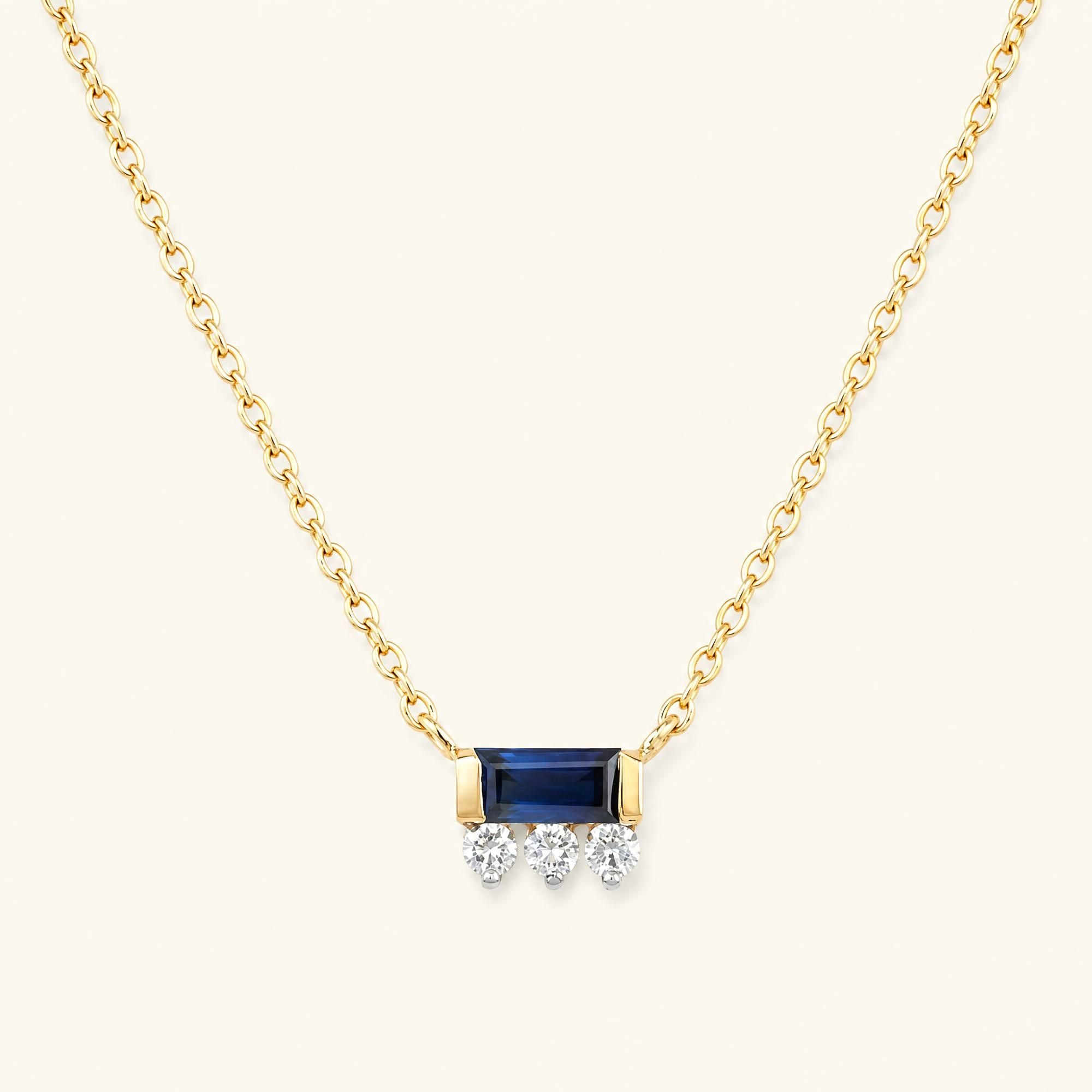 Collier Prana diamant saphir en or jaune