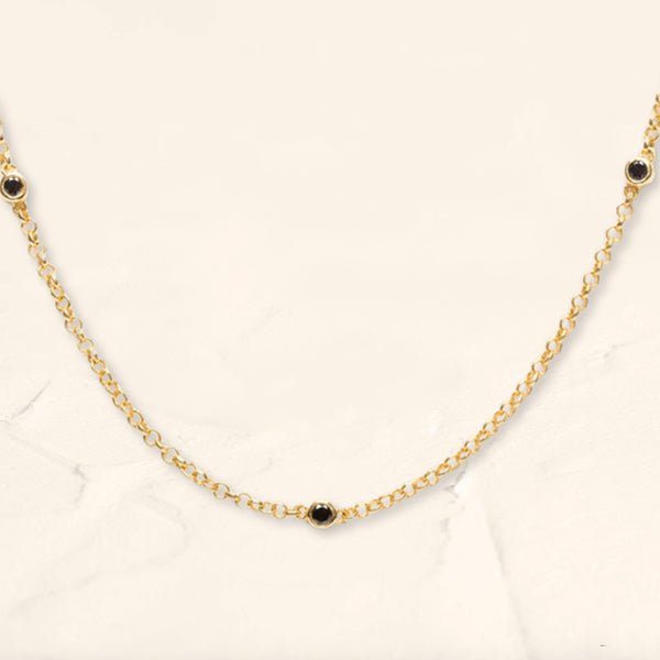 Collier Asonya Diamant Noir en or vermeil