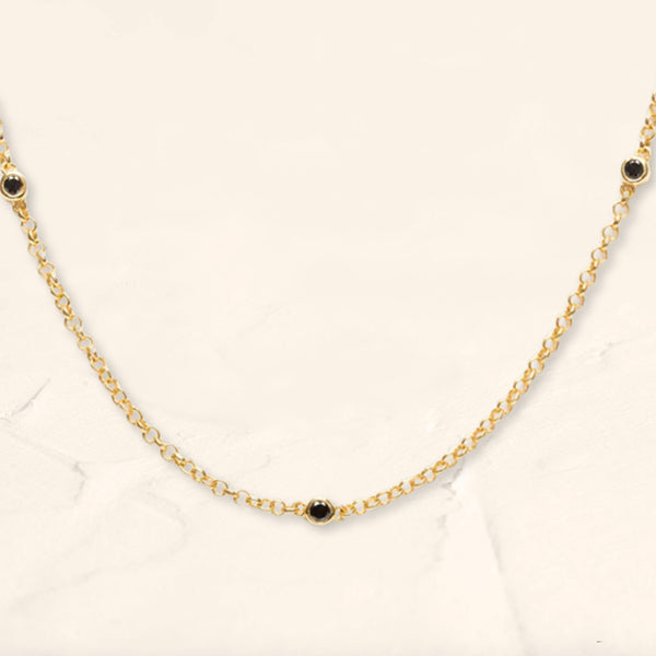 Asonya Black Diamond gold vermeil necklace