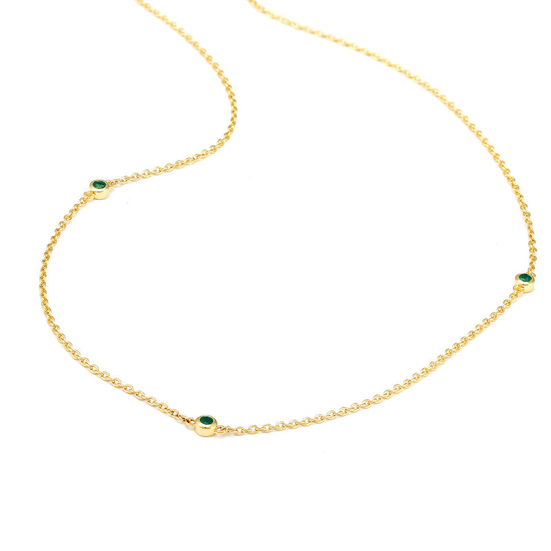 Emerald choker necklace with closed setting Asonya