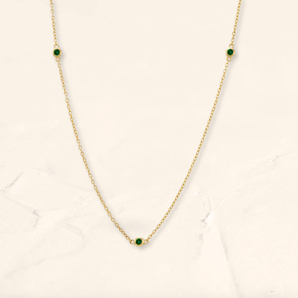 Gold vermeil and emerald choker necklace