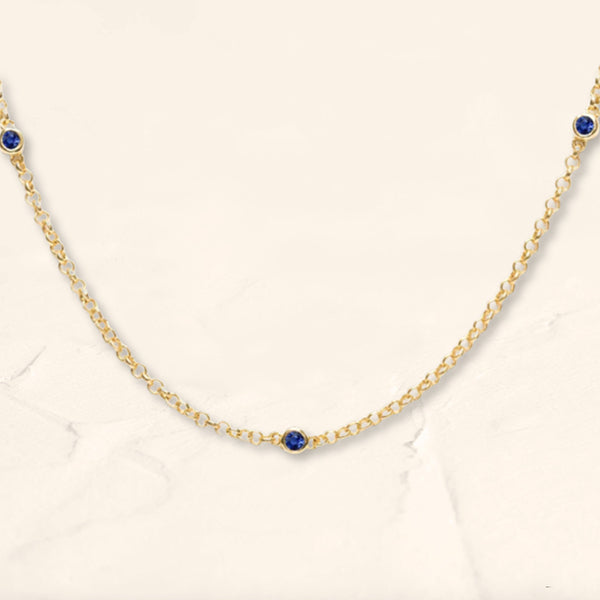 Sapphire and gold vermeil necklace