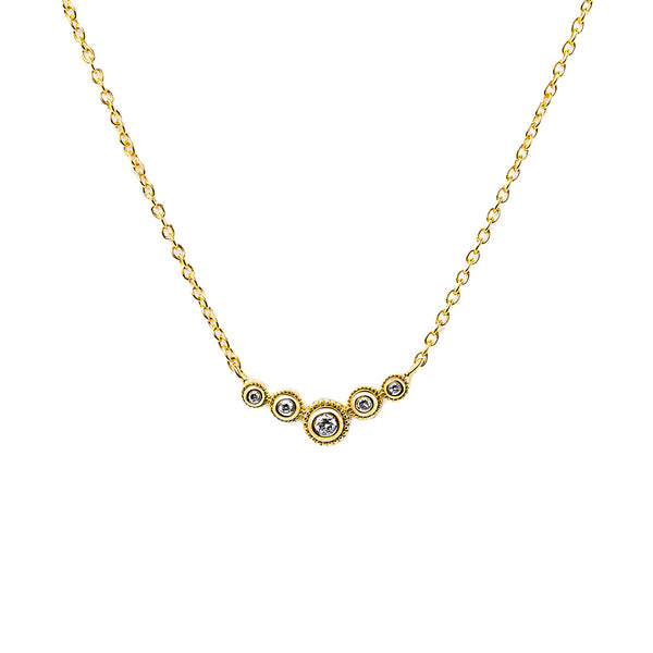 River of diamonds necklace in yellow gold