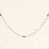 Silver and emerald choker necklace