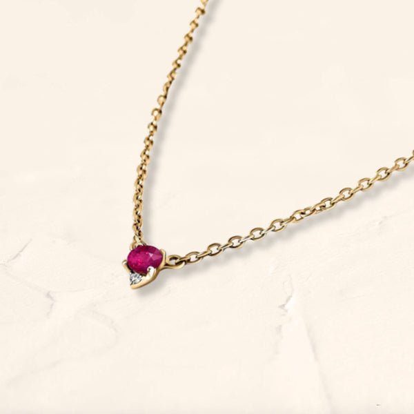 Collier rubis diamant en or vermeil