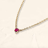 Gold vermeil ruby diamond necklace