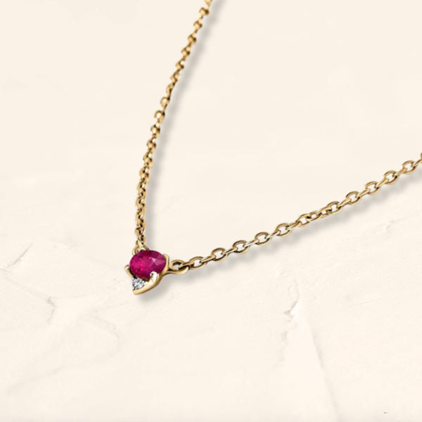 Collier rubis diamant en or vermeil