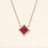 necklace ruby rose gold princess cut Indrani