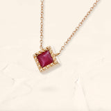 pendant ruby rose gold princess cut Indrani