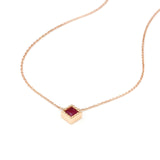 fine ruby necklace rose gold princess cut Indrani