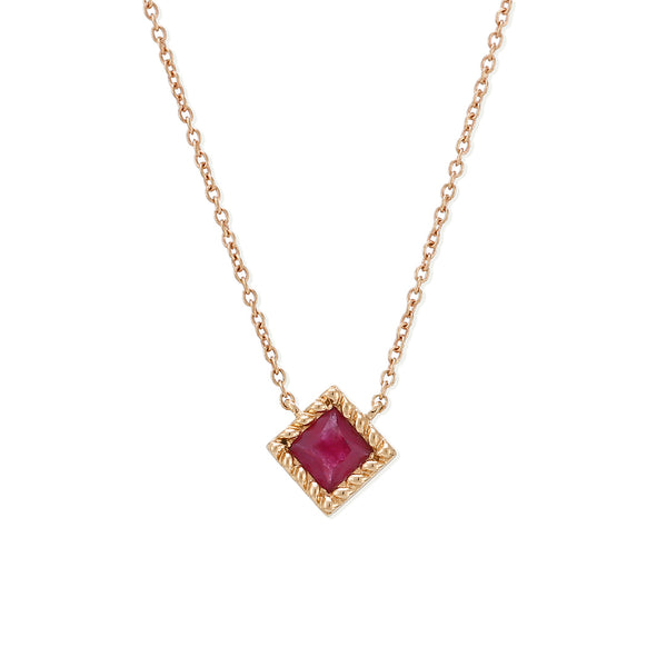 collar de rubíes de oro rosa talla princesa Indrani