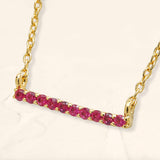 Ujala bar necklace in ruby and vermeil